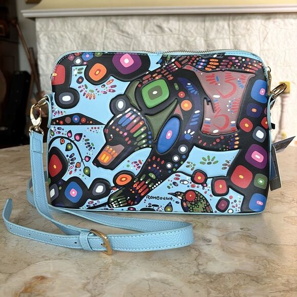 NWT John Rombough Bear Vegan Leather Purse Indigenous Artist - Picture 4 of 12